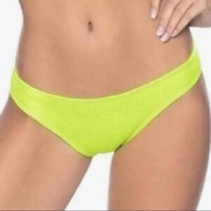 Nwt PilyQ Anthropologie neon yellow pineapple reef full ribbed bikini bottom
